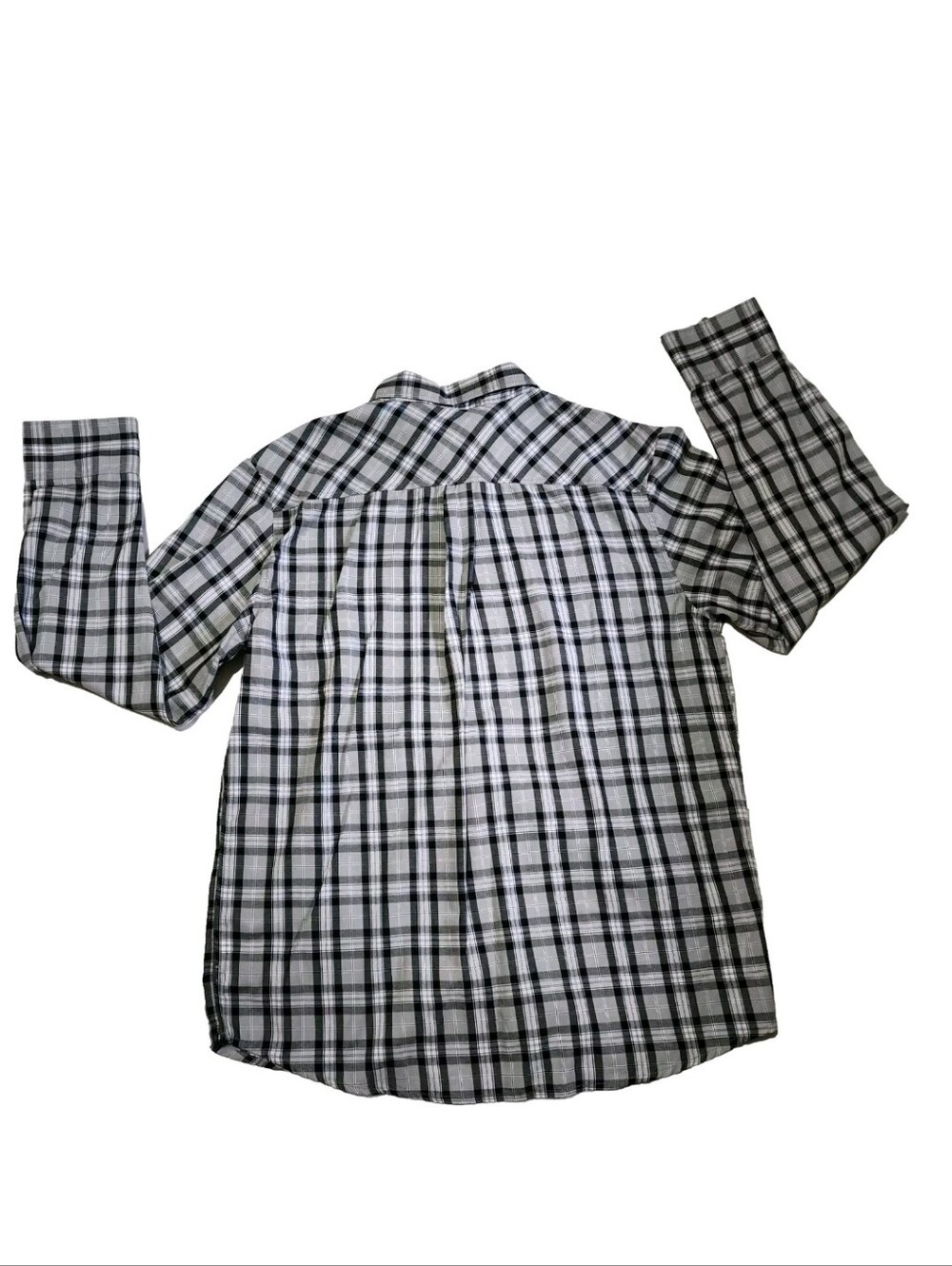 OAKLEY Plaid Shirt Men's XL Lightweight Gray Black EUC Button Up Long Sleeve - Picture 7 of 8